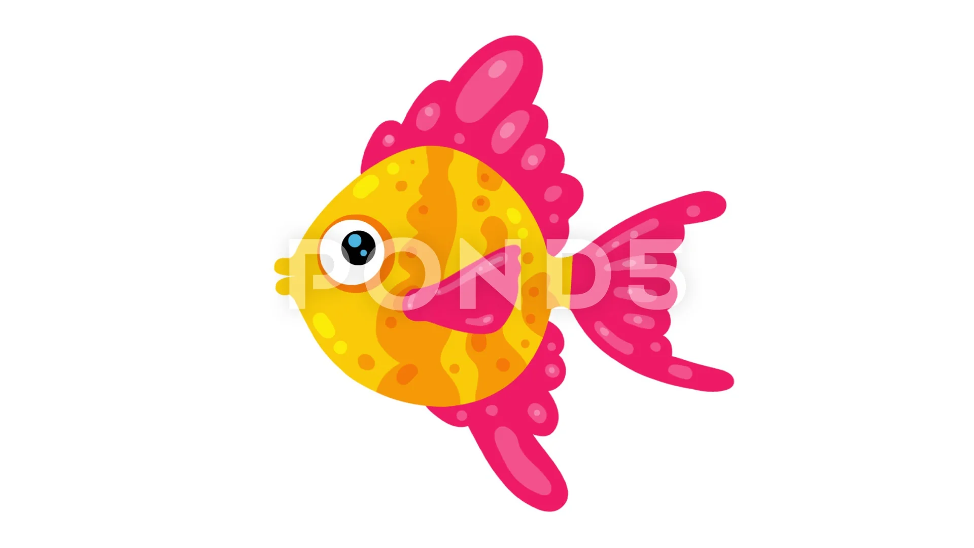 Cartoon aquarium fish animation. | Stock Video | Pond5