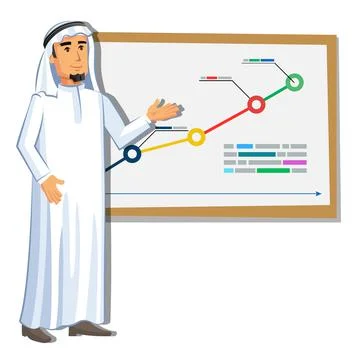 Cartoon Arabic man character image. Vector illustration. Stock Illustration