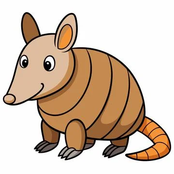 Cartoon armadillo design vector flat modern isolated illustration Stock Illustration