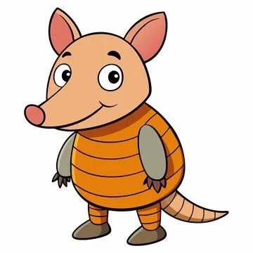 Cartoon armadillo design vector flat modern isolated illustration Stock Illustration