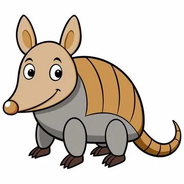 Cartoon armadillo design vector flat modern isolated illustration Stock Illustration