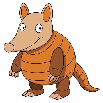 Cartoon armadillo design vector flat modern isolated illustration Stock Illustration