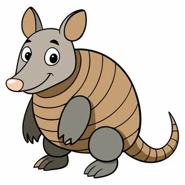 Cartoon armadillo design vector flat modern isolated illustration Stock Illustration