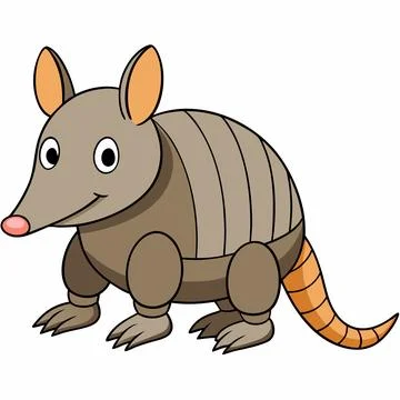 Cartoon armadillo design vector flat modern isolated illustration Stock Illustration