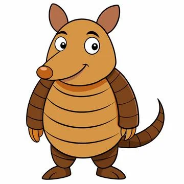 Cartoon armadillo design vector flat modern isolated illustration Stock Illustration