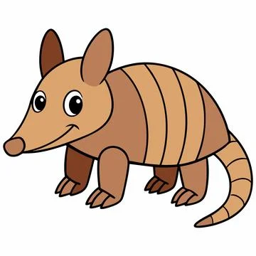 Cartoon armadillo design vector flat modern isolated illustration Stock Illustration