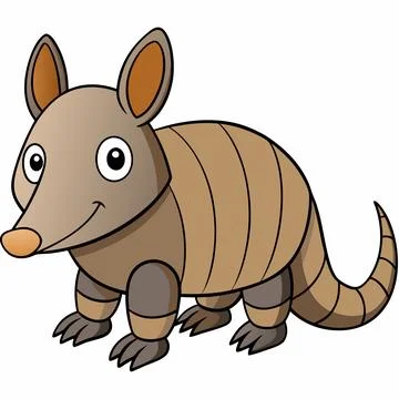 Cartoon armadillo design vector flat modern isolated illustration Stock Illustration