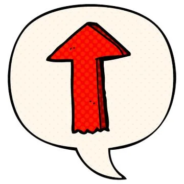 Cartoon arrow and speech bubble in comic book style Illustrazione stock
