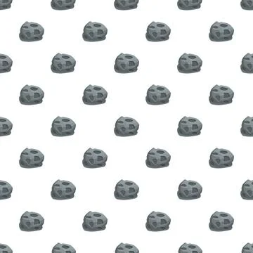 Cartoon asteroid pattern creating seamless space background Stock Illustration