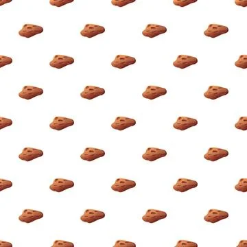 Cartoon asteroid rock seamless pattern on white 스톡 일러스트