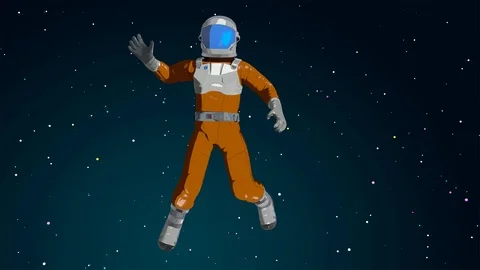 Cartoon Astronaut Stock Footage 89768842