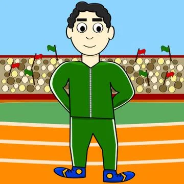 Cartoon athlete Stock Illustration