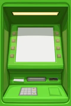 Cartoon atm front close view Stock Illustration