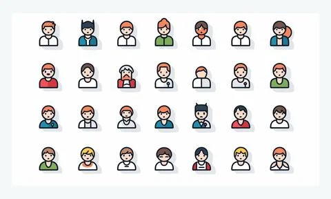 Cartoon Avatar Pack Creative Profile Icons for Kids &amp; Teens Stock Illustration