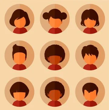 Cartoon avatars Stock Illustration