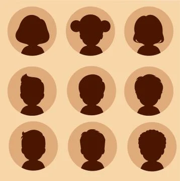 Cartoon avatars Stock Illustration