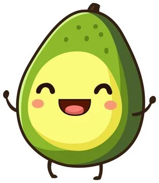 Cartoon Avocado Stock Illustration
