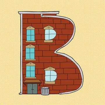 Cartoon b symbol Illustrazione stock