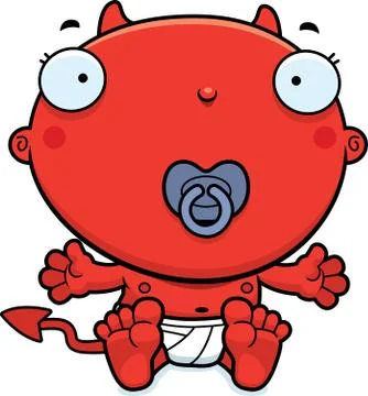 Cartoon Baby Devil Pacifier Stock Illustration
