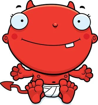 Cartoon Baby Devil Smiling Stock Illustration