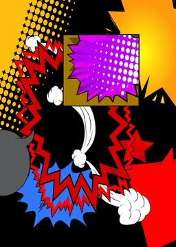 Cartoon background, awesome comic book backdrop. Cool retro vector comics p.. Stock Illustration