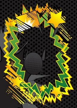 Cartoon background on black, comic book backdrop. Retro vector comics pop a.. 스톡 일러스트