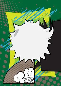 Cartoon background with blank speech bubble, comic book backdrop. Retro vec.. Stock Illustration
