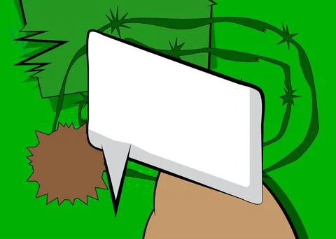 Cartoon background with blank speech bubble, comic book backdrop. Retro vec.. Stock Illustration