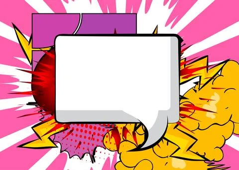 Cartoon background with blank speech bubble, comic book backdrop. Retro vec.. Stockillustratie