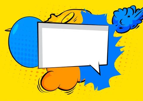 Cartoon background with blank speech bubble, comic book backdrop. Retro vec.. Stockillustratie