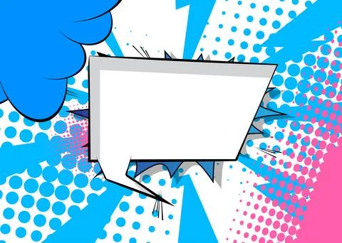 Cartoon background with blank speech bubble, comic book backdrop. Retro vec.. Stock Illustration