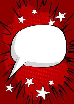 Cartoon background with blank speech bubble, comic book backdrop. Retro vec.. Stock Illustration