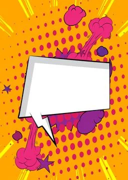 Cartoon background with blank speech bubble, comic book backdrop. Retro vec.. Stock Illustration