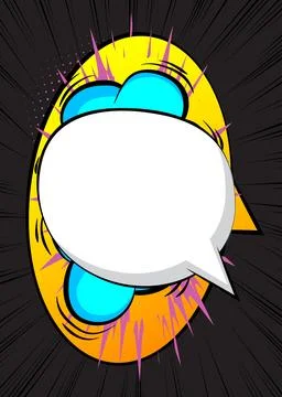 Cartoon background with blank speech bubble, comic book backdrop. Retro vec.. 스톡 일러스트