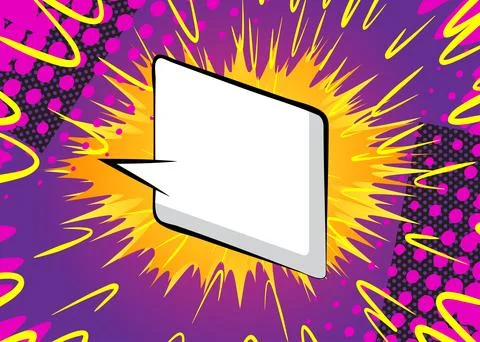 Cartoon background with blank speech bubble, comic book backdrop. Retro vec.. 스톡 일러스트