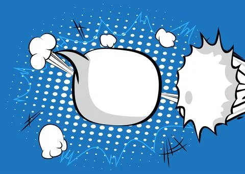 Cartoon background with blank speech bubble, comic book backdrop. Retro vec.. Stockillustratie