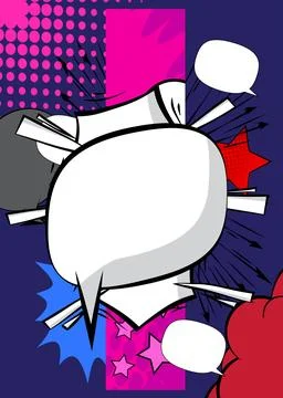Cartoon background with blank speech bubble, comic book backdrop. Retro vec.. Stockillustratie