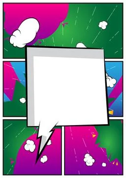 Cartoon background with blank speech bubble, comic book backdrop. Retro vec.. 스톡 일러스트