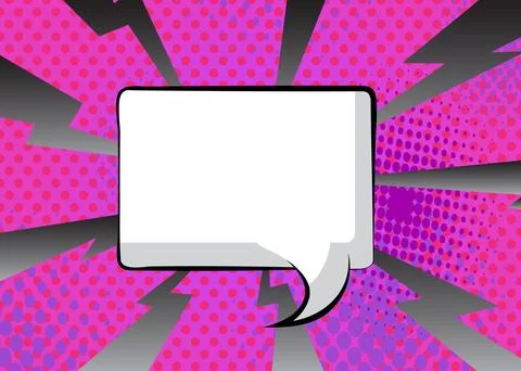 Cartoon background with blank speech bubble, comic book backdrop. Retro vec.. Stock Illustration