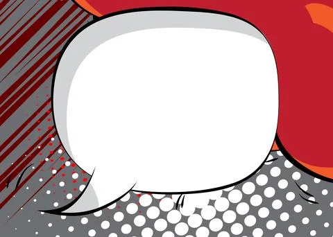 Cartoon background with blank speech bubble, comic book backdrop. Retro vec.. 스톡 일러스트