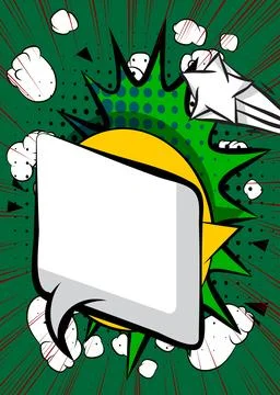 Cartoon background with blank speech bubble, comic book backdrop. Retro vec.. 스톡 일러스트