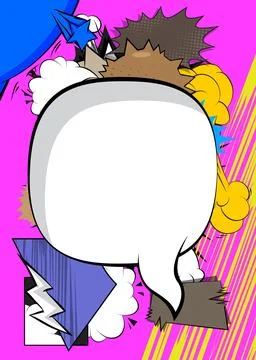 Cartoon background with blank speech bubble, comic book backdrop. Retro vec.. 스톡 일러스트