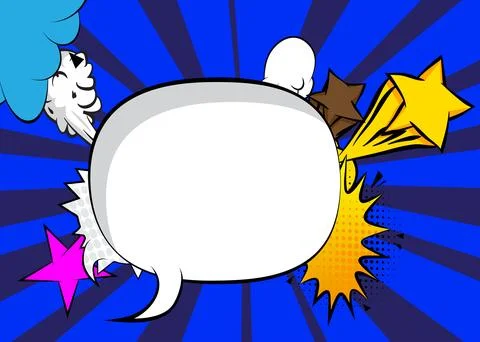Cartoon background with blank speech bubble, comic book backdrop. Retro vec.. 스톡 일러스트