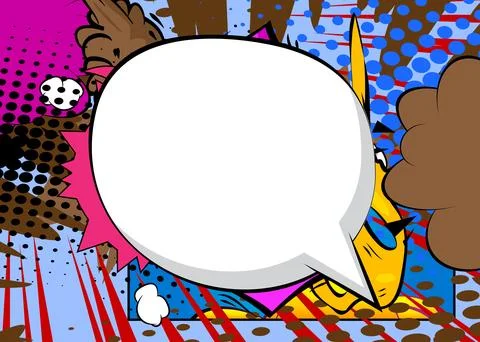 Cartoon background with blank speech bubble, comic book backdrop. Retro vec.. 스톡 일러스트