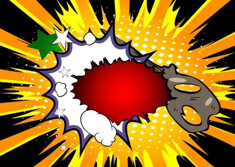 Cartoon background, colorful comic book backdrop. Retro vector comics pop a.. Stock Illustration