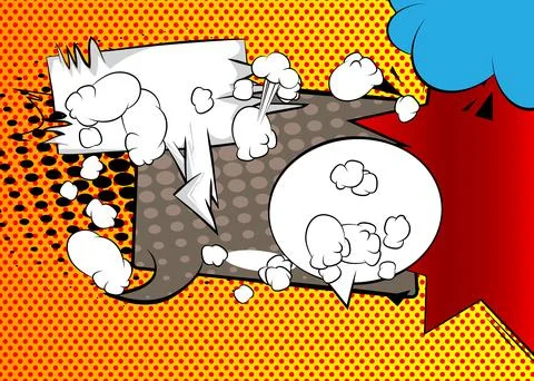 Cartoon background, colorful comic book backdrop. Retro vector comics pop a.. Stock Illustration