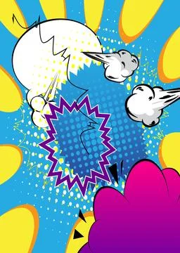 Cartoon background, colorful comic book backdrop. Retro vector comics pop a.. Stock Illustration