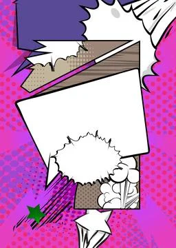 Cartoon background, colorful comic book backdrop. Retro vector comics pop a.. Stock Illustration