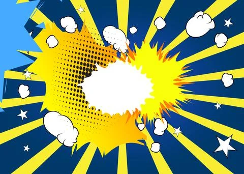 Cartoon background, colorful comic book backdrop. Retro vector comics pop a.. Stock Illustration