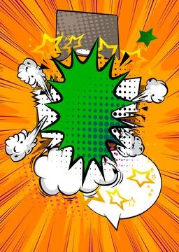 Cartoon background, colorful comic book backdrop. Retro vector comics pop a.. Stock Illustration